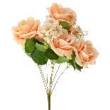 Buchet Trandafiri Artificiali Salmon 43cm