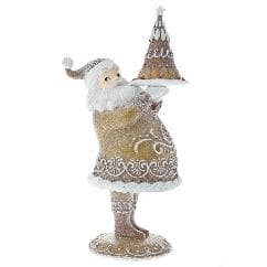 Figurina Brown Gingerbread Santa din Rasina 22x17x42cm