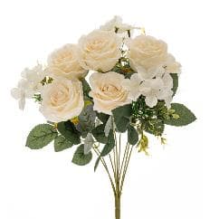 Buchet Trandafiri Cream Artificiali 42cm