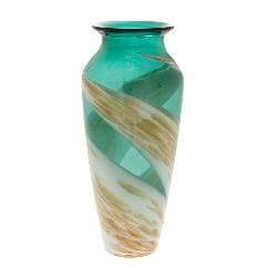 Vaza Turquoise Cream din Sticla D16x36cm