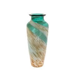 Vaza Turquoise Cream din Sticla D13x31cm