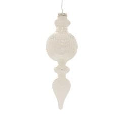 Set 4 Globuri Pearl White din Sticla D8x24cm