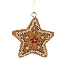 Ornament Gingerbread Star din Rasina 6x8cm