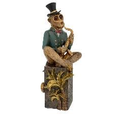 Figurina Monkey Green Gold din Rasina 17x14x36cm