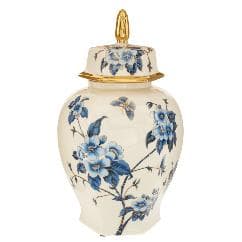 Vaza White Blue Flowers din Ceramica D15x30cm