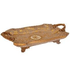 Platou Antique Gold din Rasina 38x24x9cm