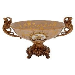 Bol cu Picior Antique Gold din Rasina 39x31x21cm