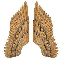 Set 2 Aripi Decorative Antique Gold din Metal 32x3x84cm