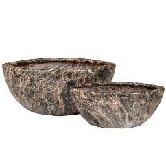 Set 2 Ghivece Grey Brown din Ceramica