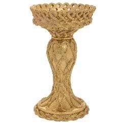 Suport pentru Lumanare Gold din Rasina D11x18cm