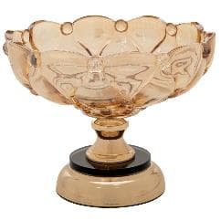 Bol Amber din Sticla cu Metal D24x20cm