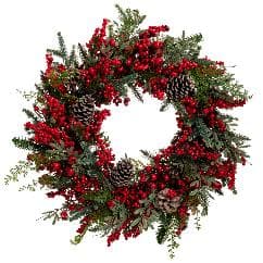 Coronita Pine Cones Red Berries D55cm