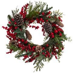 Coronita Red Berries Pine Cones D40cm