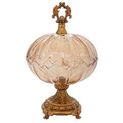 Bomboniera cu Capac Antique Gold din Metal cu Sticla D31x50cm