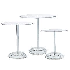 Set 3 Etajere Transparente din Acril D20x19, D24x24cm, D30x29cm