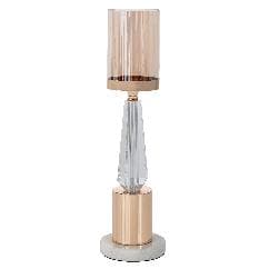 Suport pentru Lumanare Golden din Sticla cu Marmura D13x48cm
