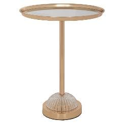 Platou Gold din Metal cu Sticla D30x29cm