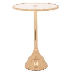 Platou Gold din Metal cu Sticla D35x47cm