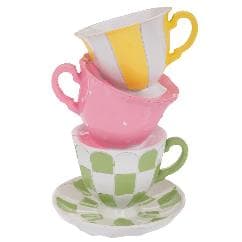 Suport pentru Lumanare Multicolor Teapot din Rasina 11x10x16cm