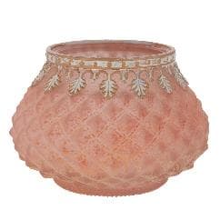 Borcan Pink Gold din Sticla cu Metal D12x8cm
