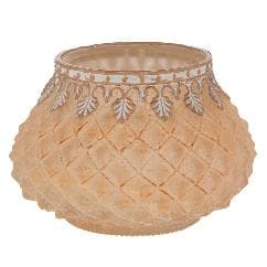 Borcan Yellow Gold din Sticla cu Metal D12x8cm