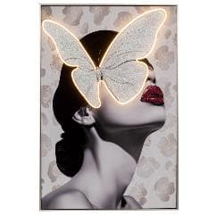 Tablou Butterfly Woman cu LED 80x120cm