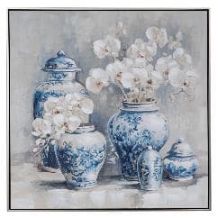 Tavlou Wihe Blue Vases 80x80cm