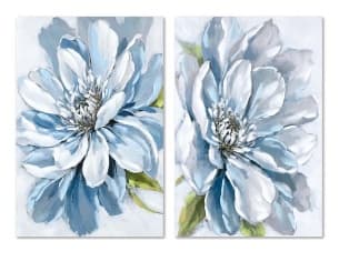 Tablou White Blue Flower 60x3x90cm