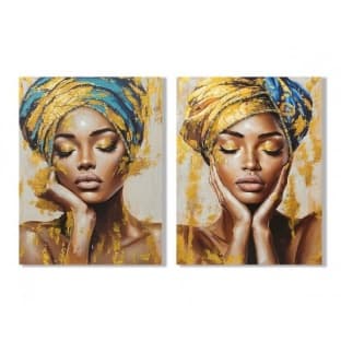 Tablou Yellow Blue Female 90x3x120cm