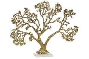 Copac Decorativ Gold White din Aluminiu cu Marmura 60x10x66cm