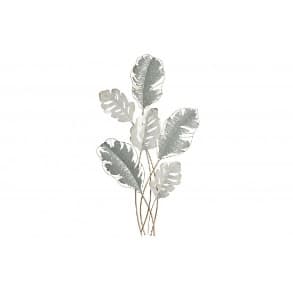 Decoratiune Mint Green Leaves din Metal 57x6x103cm