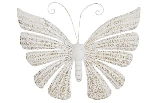 Decoratiune White Golden Butterfly din Metal 84x3x72cm
