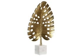 Decoratiune Gold Leaf din Aluminiu cu Marmura 28x8x47cm