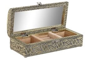 Cutie pentru Bijuterii Champagne din Lemn cu Aluminiu 23x10x7cm