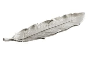 Platou Silver Leaf din Aluminiu 40x10x2cm