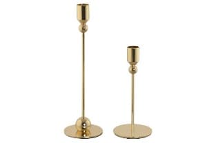 Set 2 Suporturi pentru Lumanare Gold din Metal D8x27cm