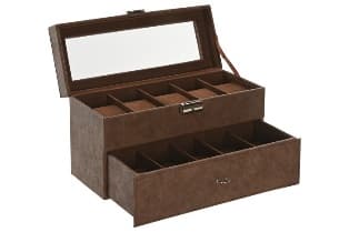Cutie pentru Bijuterii Brown din MDF cu PU 28x11x16cm