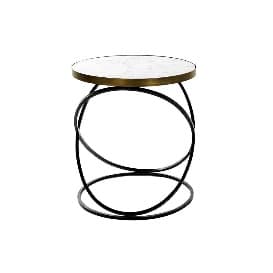Masa White Black din Marmura cu Metal D50x57cm