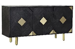 Comoda Black Golden din Lemn de Mango cu Metal 145x42x77cm