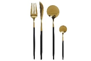 Set 16 Tacamuri Black Gold din Inox