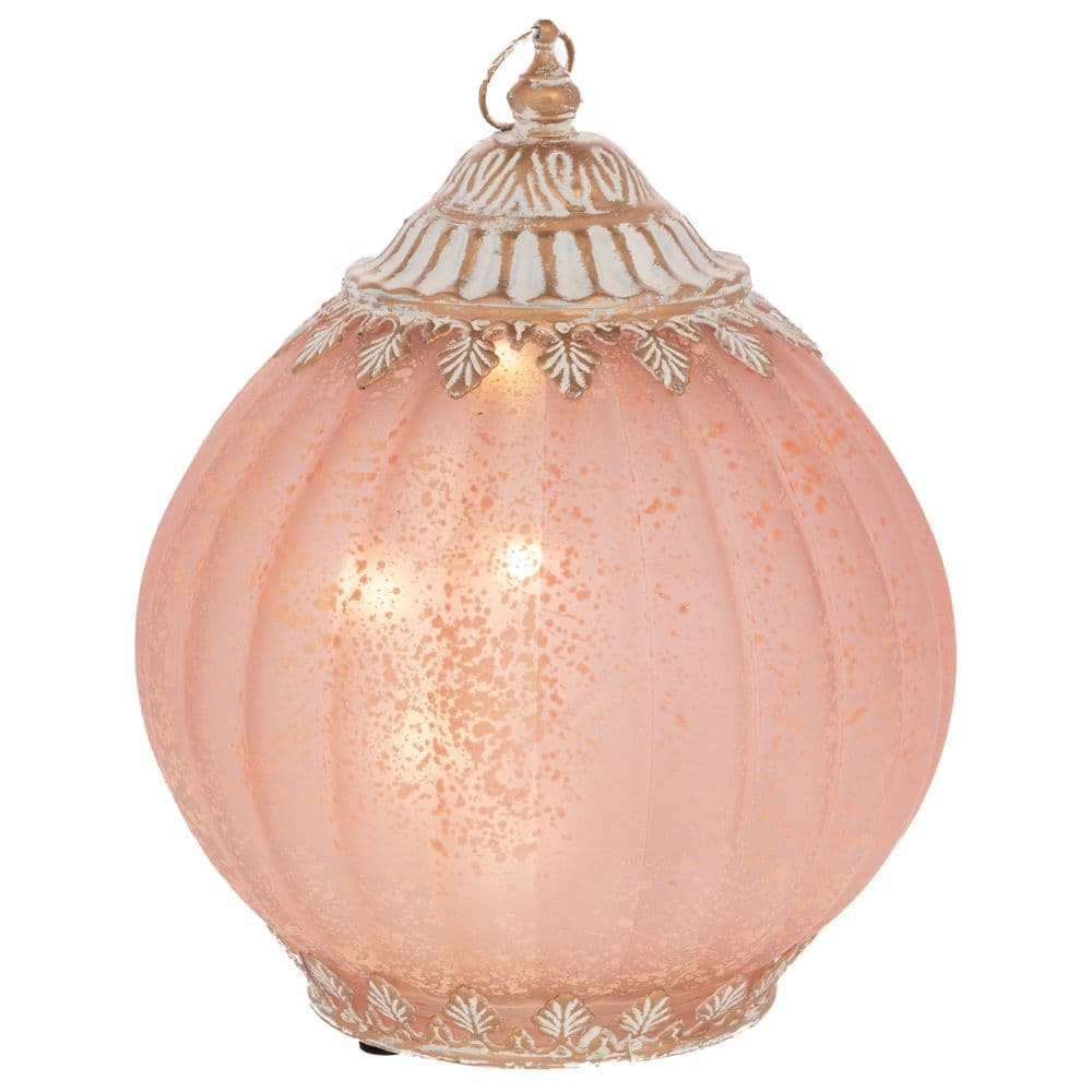 Lampa cu LED Pink Gold din Metal cu Sticla D15x19cm