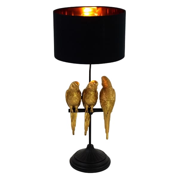 Lampa Gold Black Parrots din Rasina D33x79cm