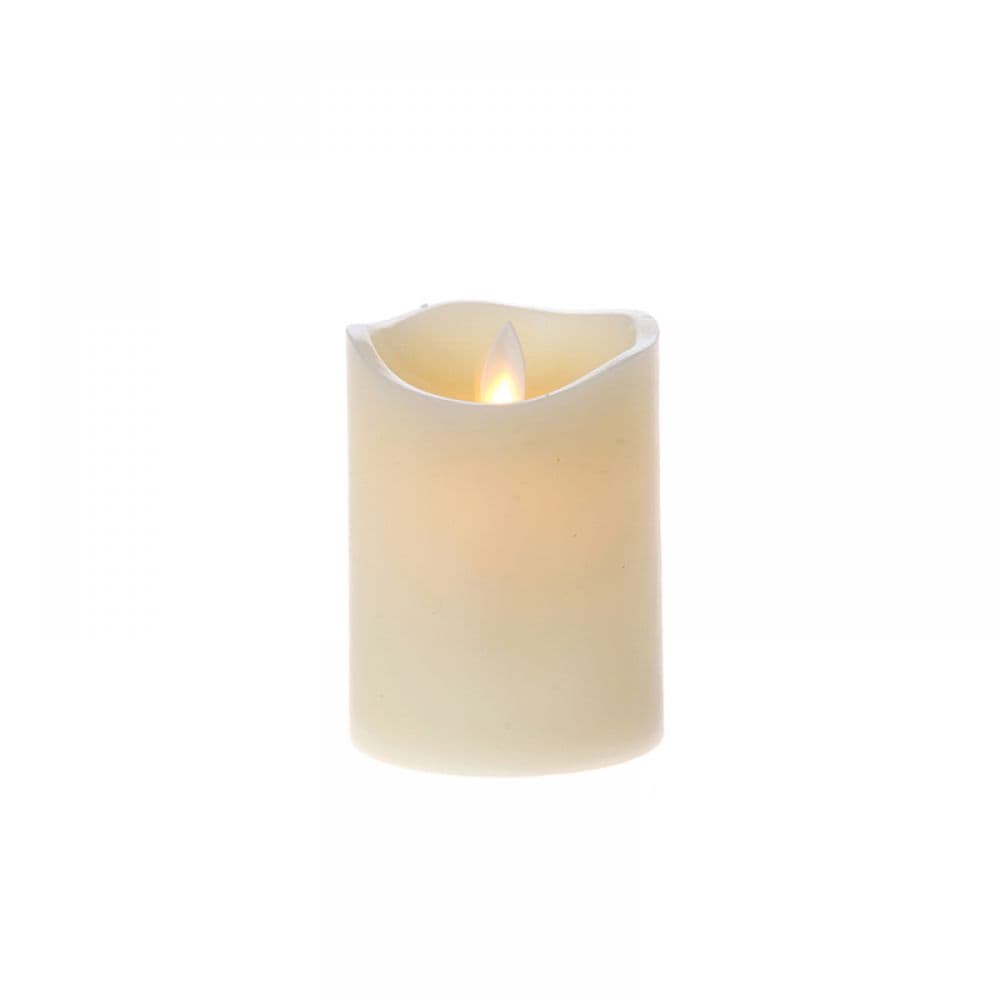 Lumanare Cream cu LED din Ceara D7.5x10cm