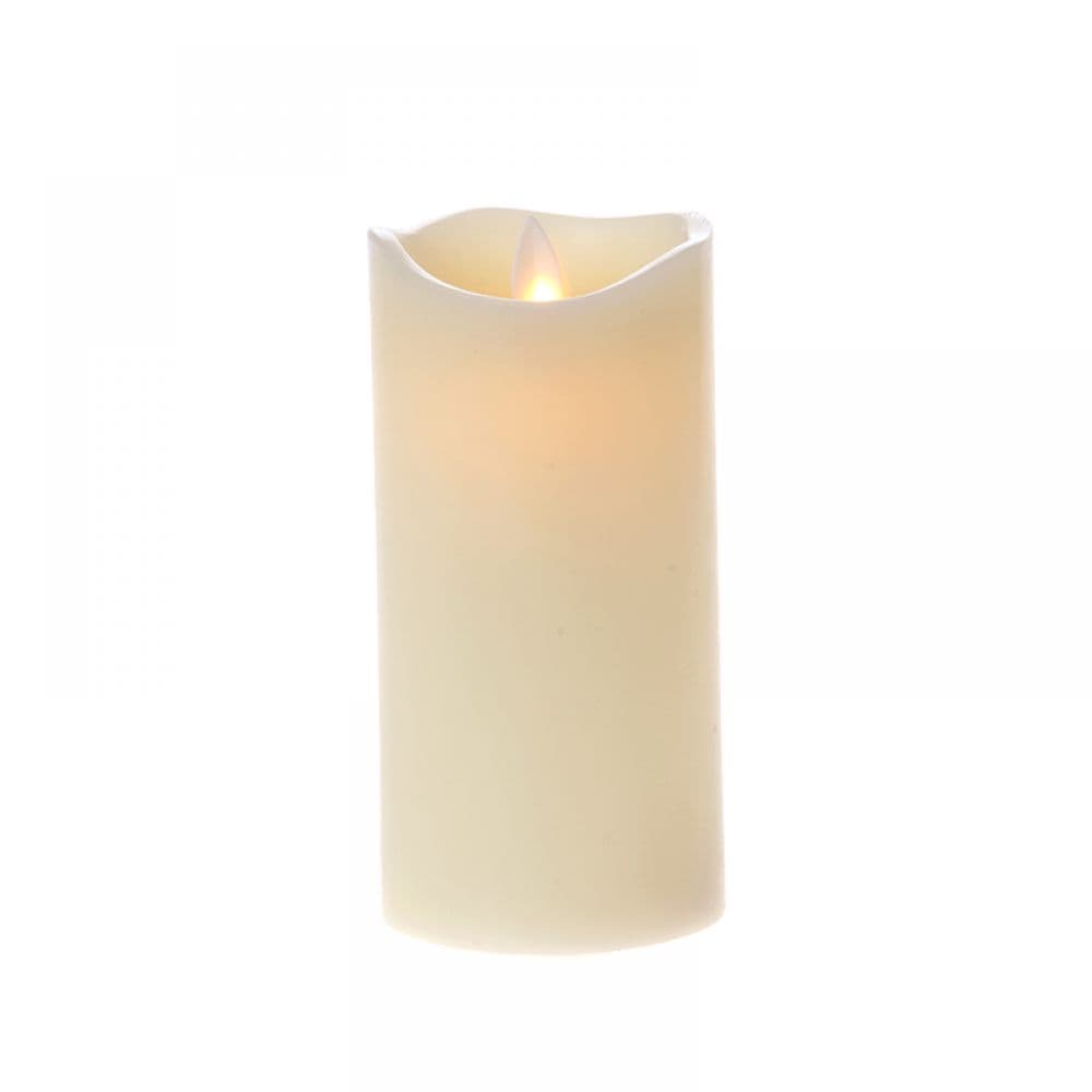 Lumanare Cream cu LED din Ceara D7.5x15cm