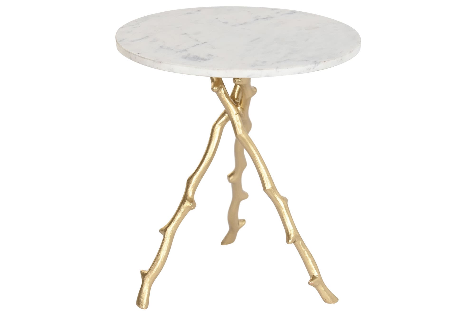 Masa White Golden din Marmura cu Aluminiu D45x50cm