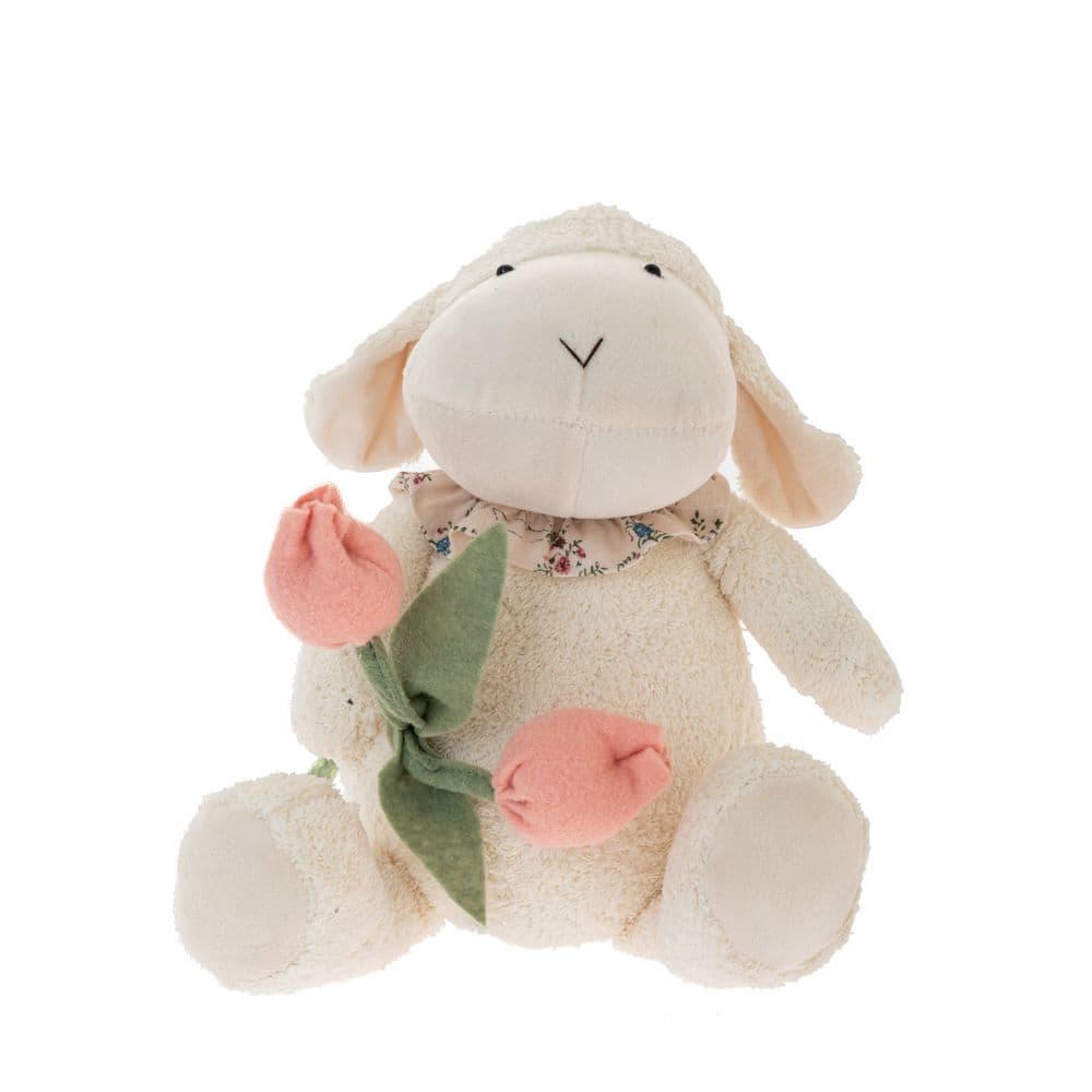 Oaie Decorativa White Pink din Textil 16x13x33cm