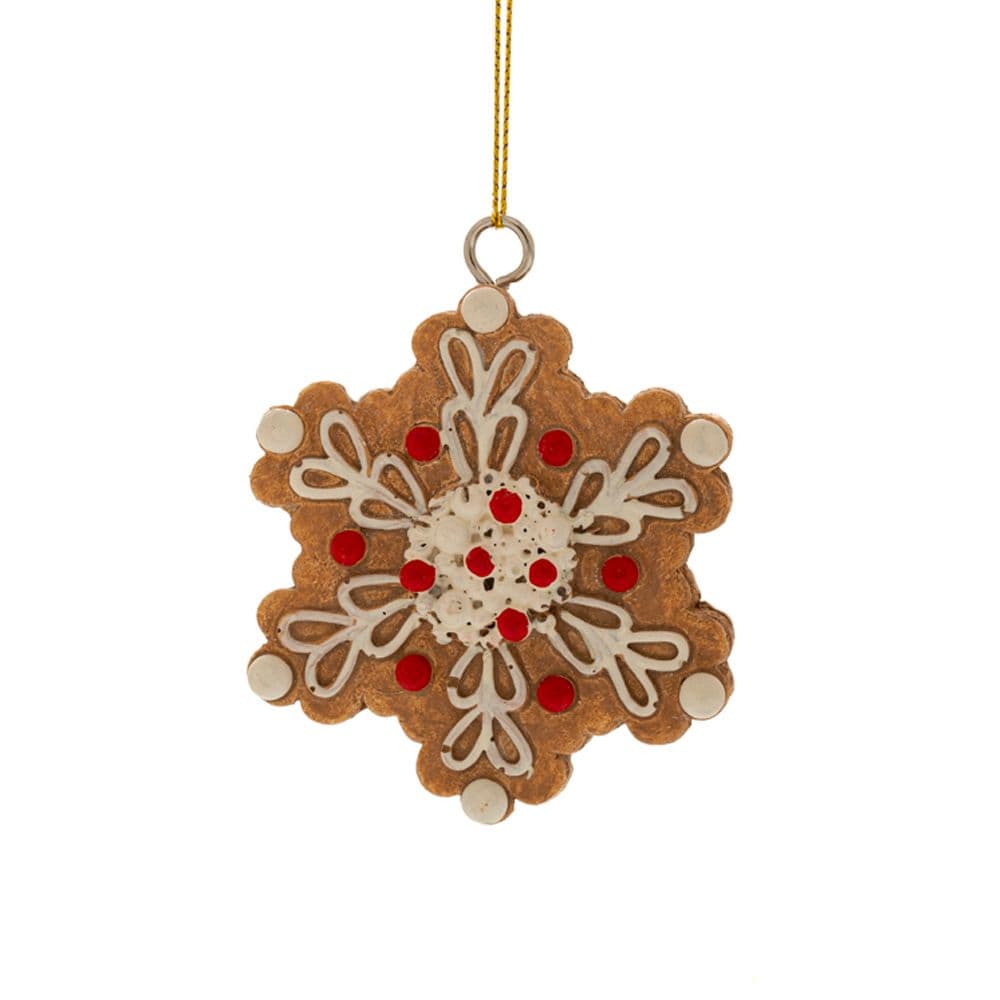 Ornament Gingerbread Snowflake din Rasina 6x8cm