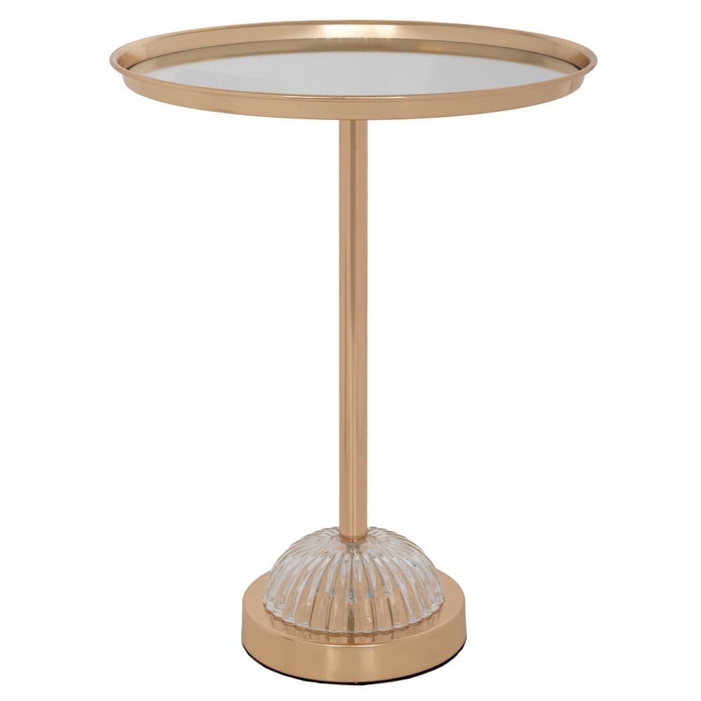 Platou Gold din Metal cu Sticla D30x29cm