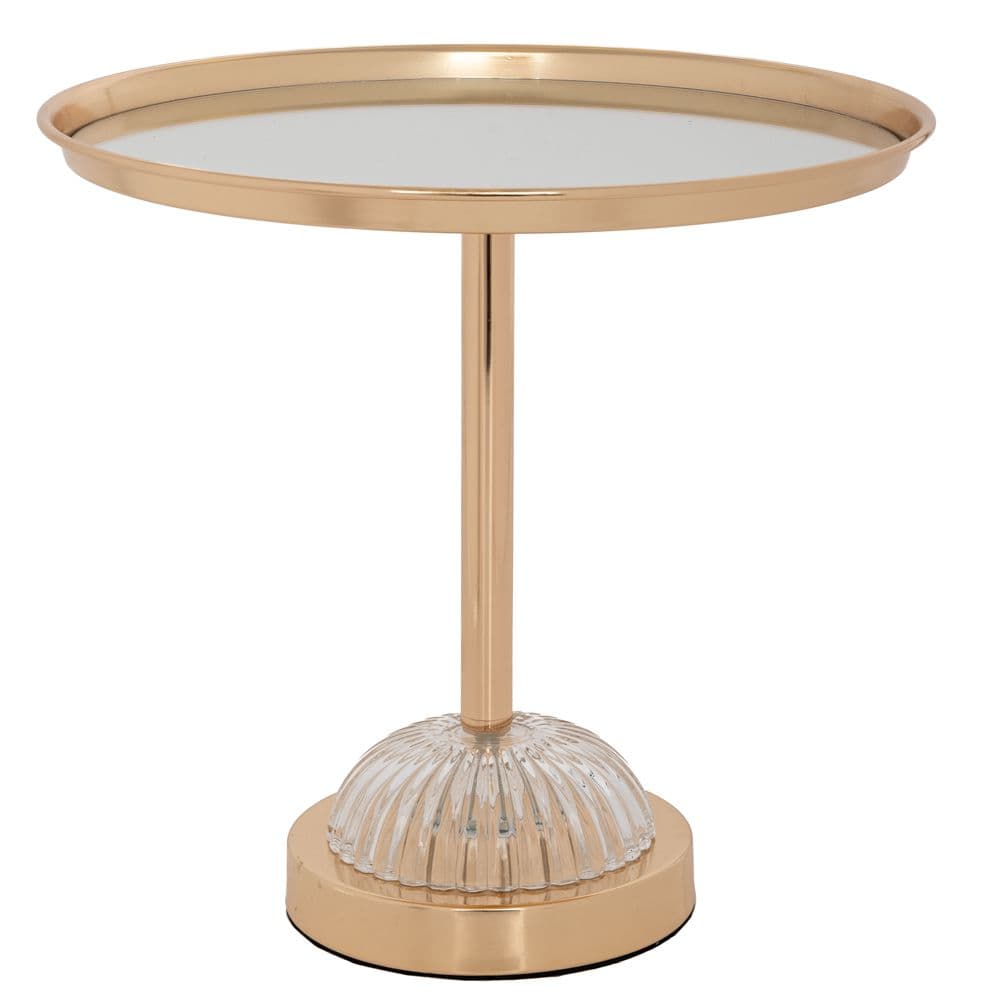 Platou Gold din Metal cu Sticla D30x29cm