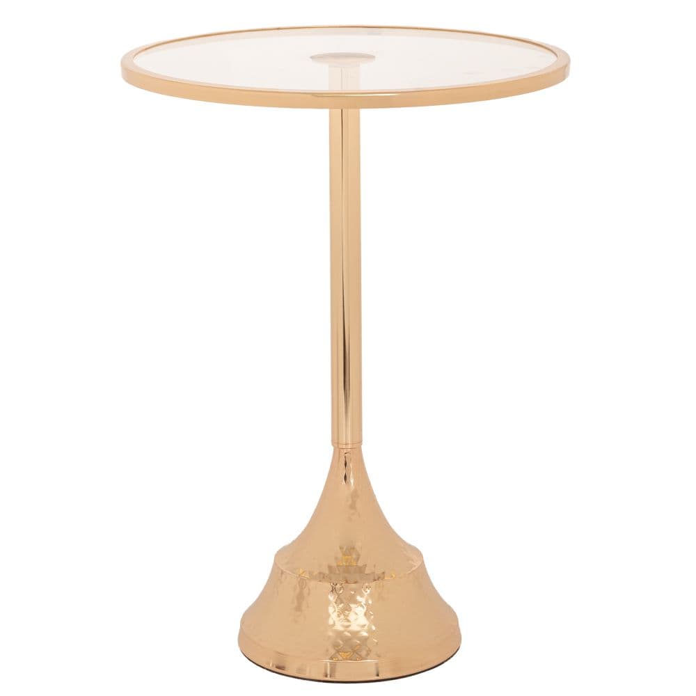 Platou Gold din Metal cu Sticla D35x47cm